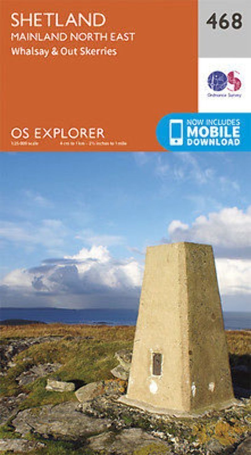 Shetland - Mainland North East Explorer Map 468 Ordnance Survey 2015