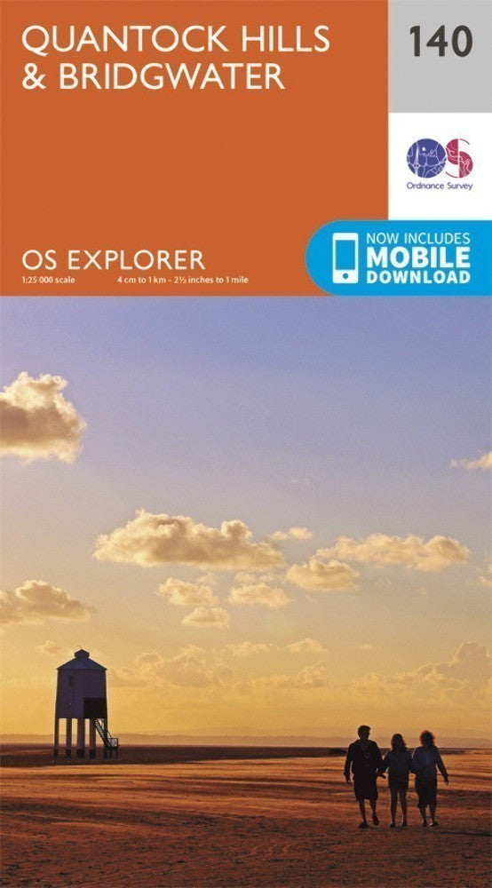 Quantock Hills and Bridgwater 140 Explorer Map Ordnance Survey With Digital Down
