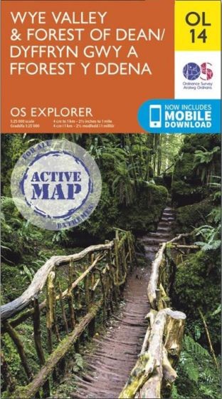Explorer Active Map  OL 14 Wye Valley & Forest of Dean by OS OL14