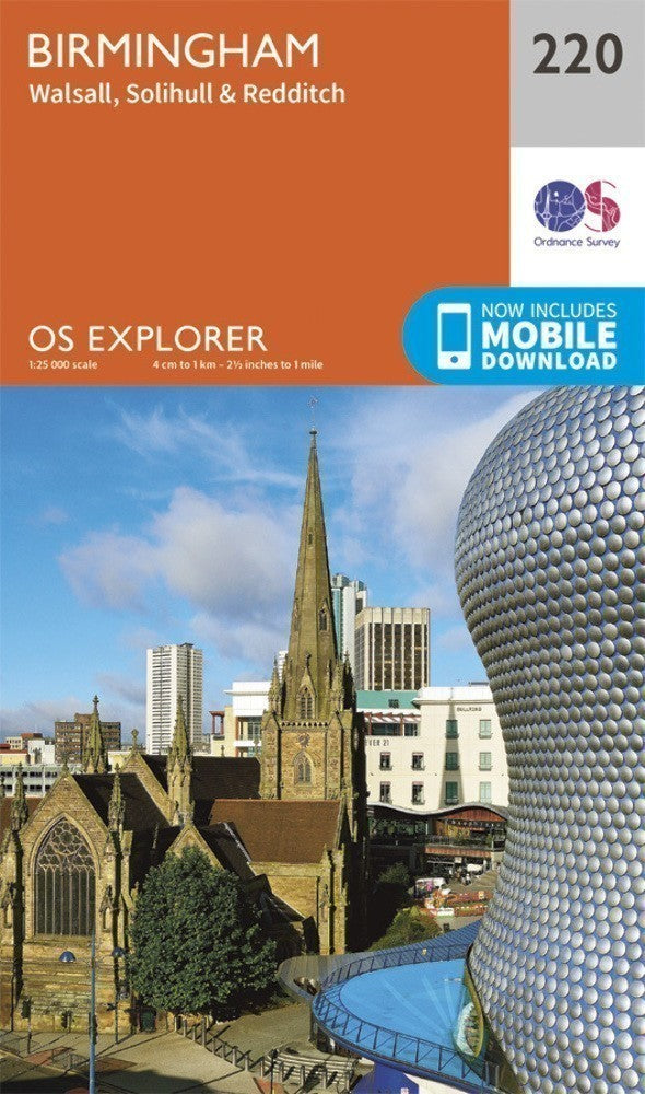 Birmingham Walsall Solihull Redditch 220 Explorer Map Ordnance Survey
