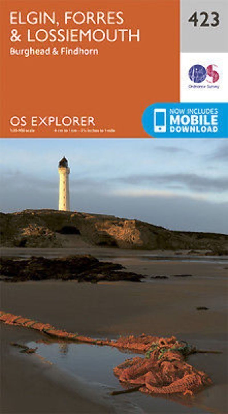 Elgin Forres and Lossiemouth Explorer Map 423 Ordnance Survey 2015