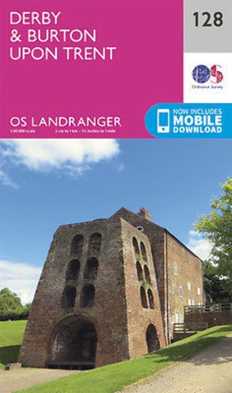 Derby & Burton upon Trent Landranger Map 128 Ordnance Survey Latest 