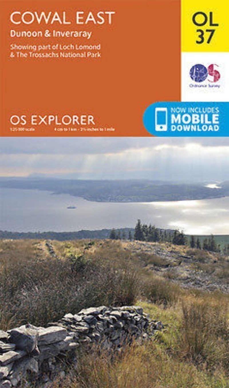 OL37 Cowal East Dunoon Inverary Ordnance Survey Explorer Map OL 37
