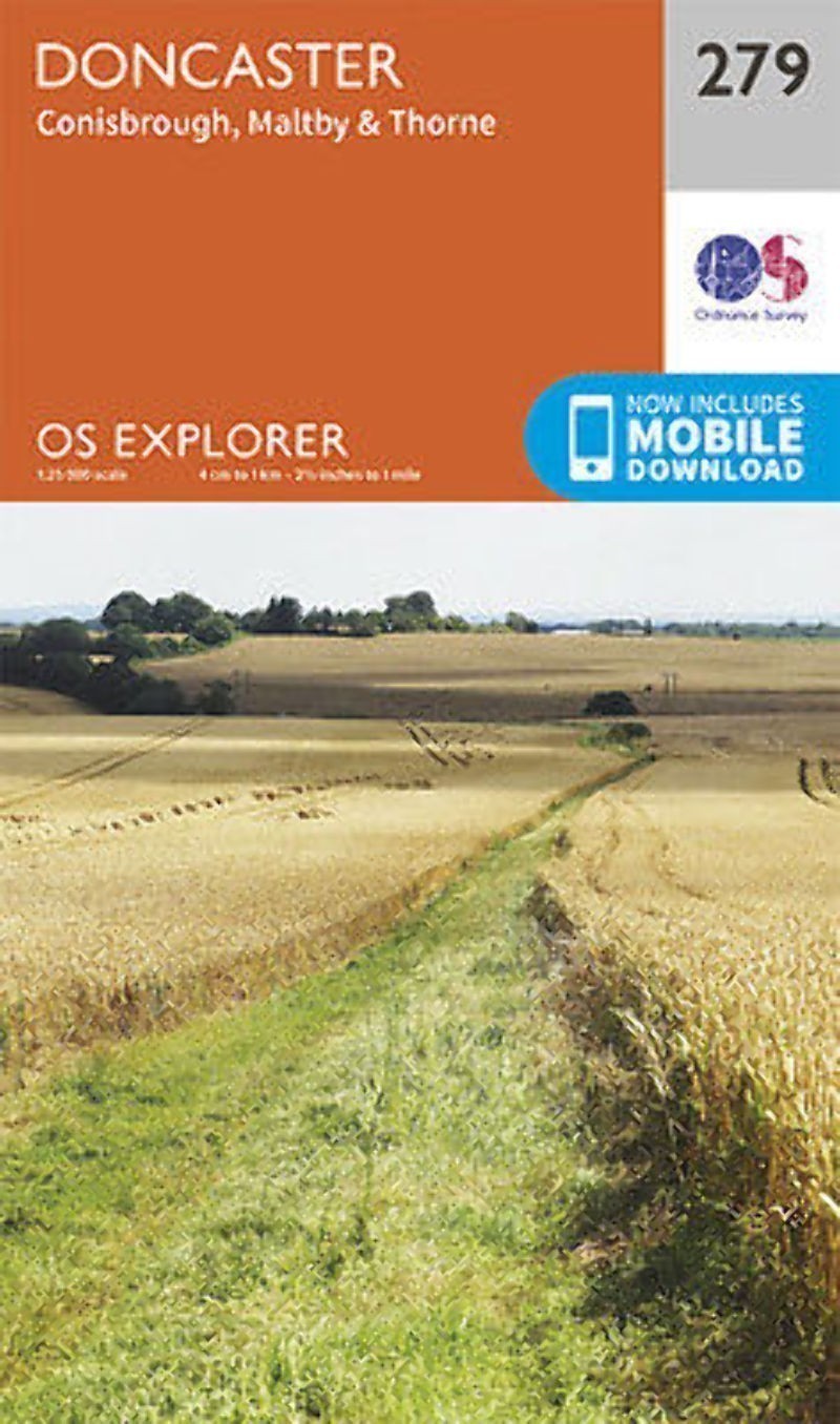 Doncaster Conisbrough Maltby and Thorne Explorer Map 279 Ordnance Survey