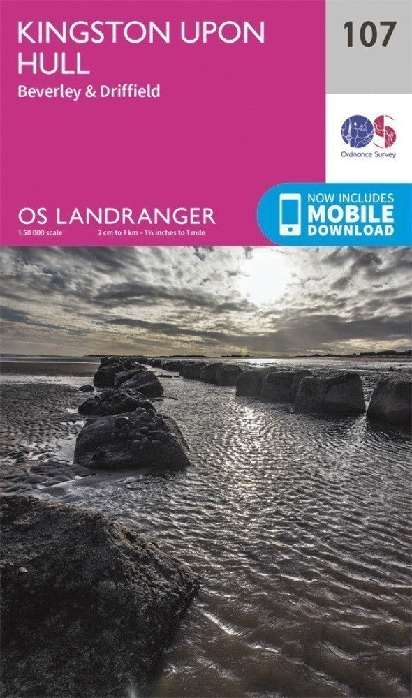 Kingston upon Hull Beverley & Driffield Landranger Map 107 Ordnance Survey Lates