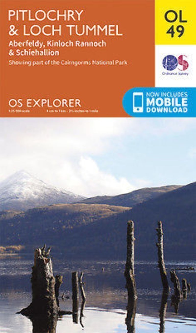 OL49 Pitlochry & Loch Tummel Ordnance Survey Explorer Map OL 49