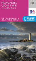 Newcastle upon Tyne Durham & Sunderland Landranger Map 88 Ordnance Survey Latest