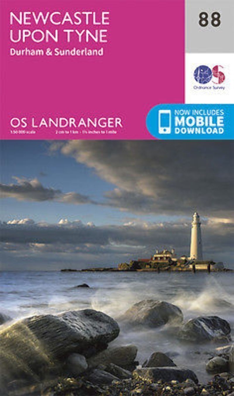 Newcastle upon Tyne Durham & Sunderland Landranger Map 88 Ordnance Survey Latest