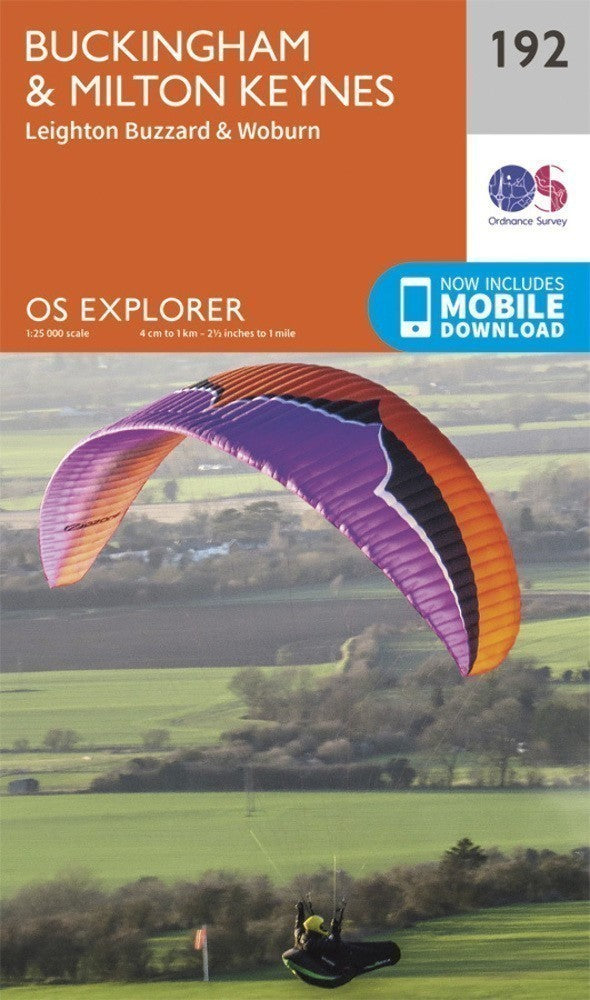 Buckingham and Milton Keynes 192 Explorer Map Ordnance Survey With Digital Downl