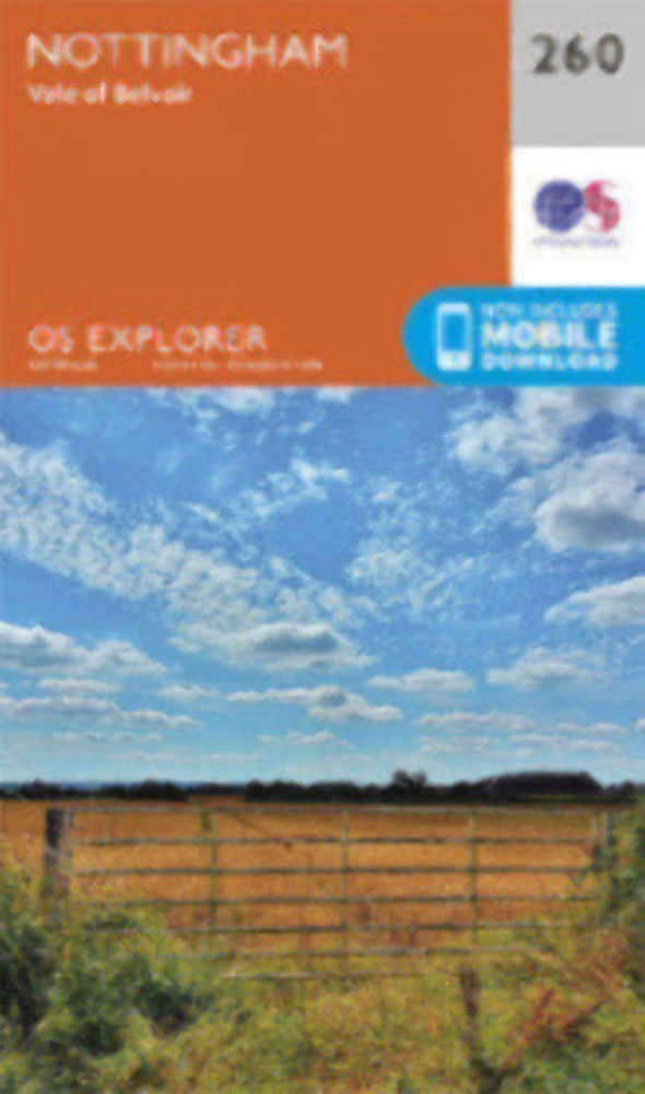 Nottingham Vale of Belvoir Explorer Map 260 Ordnance Survey