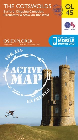 Explorer Active Map  OL 45 The Cotswolds OS OL45 Laminated