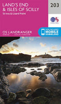 Land’s End & Isles of Scilly St Ives Lizard Point Landranger Map 203 OS Latest 