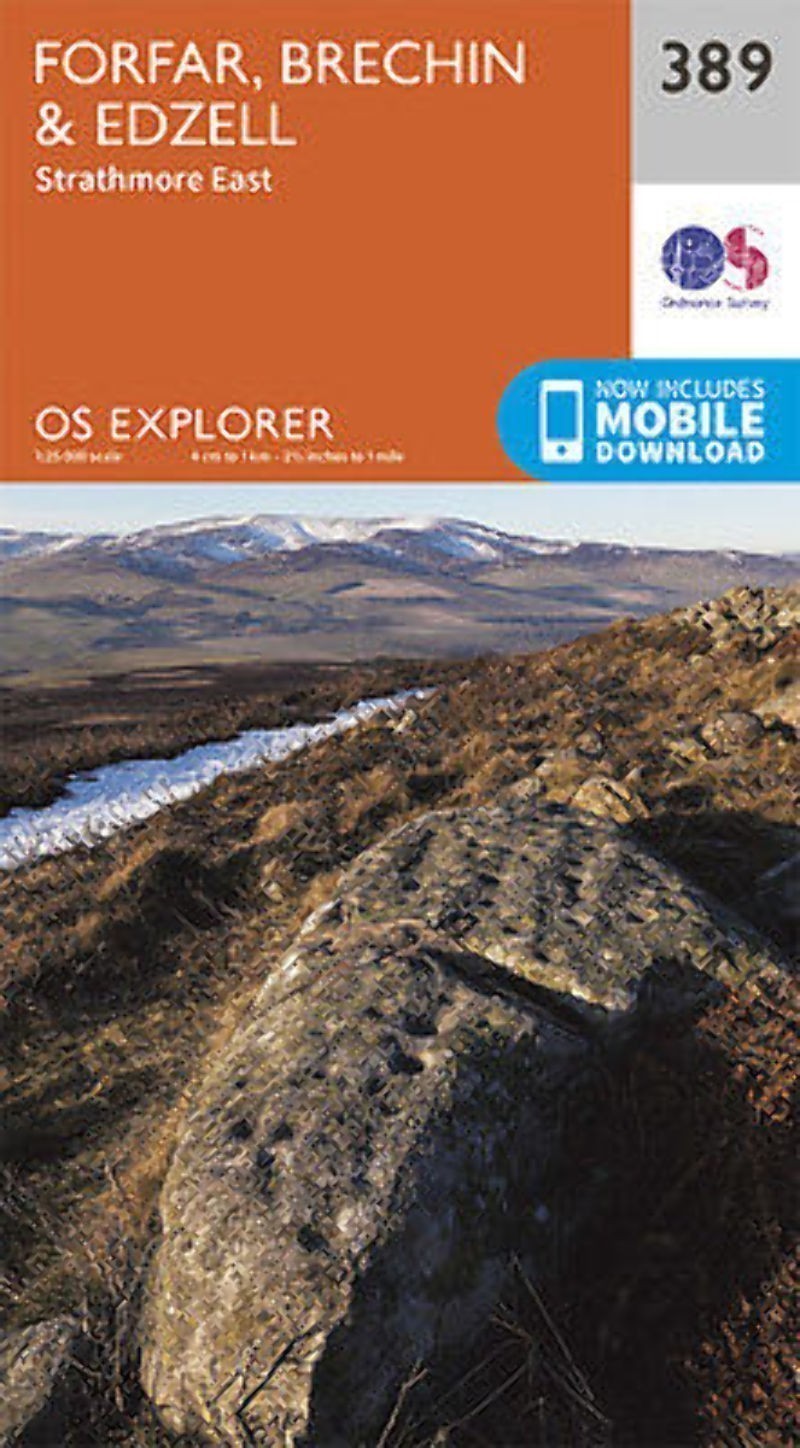 Forfar Brechin and Edzell Explorer Map 389 Ordnance Survey