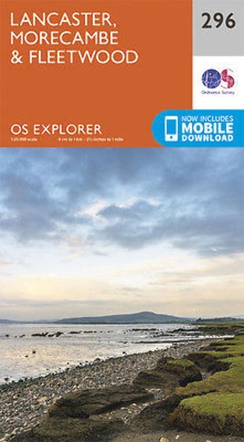 Lancaster Morecambe and Fleetwood Explorer Map Ordnance Survey 296