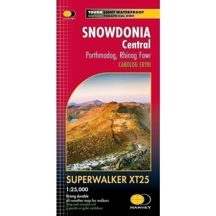 Snowdonia Central  Harvey Superwalker map Rhinog Fawr, Moelwyn Mawr and Llyn Tra