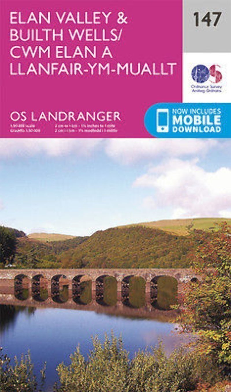 Elan Valley & Builth Wells Landranger Map 147 Ordnance Survey Latest 