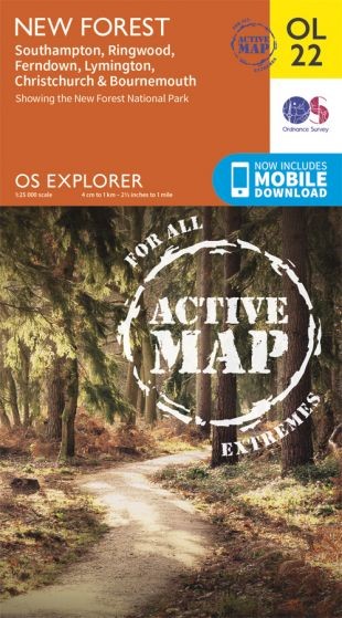Explorer Active Map  OL 22 New Forest OS OL22 Laminated