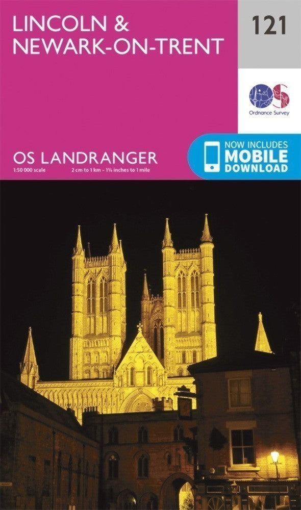 Lincoln & Newark on Trent Landranger Map 121 Ordnance Survey Latest 