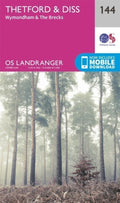 Thetford & Diss Breckland & Wymondham Landranger Map 144 Ordnance Survey Latest 