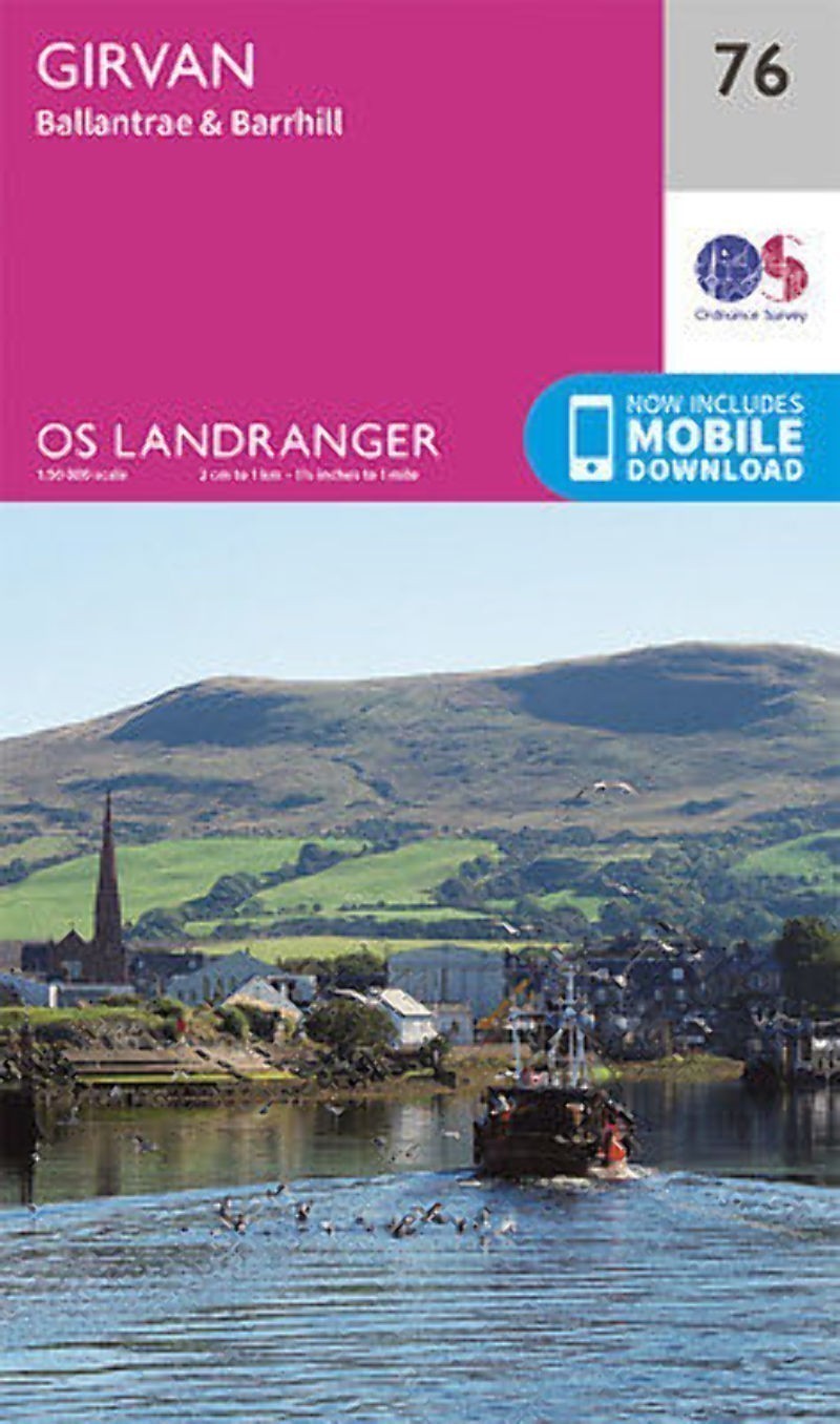 Girvan Ballantrae & Barrhill Landranger Map 76 Ordnance Survey Latest 