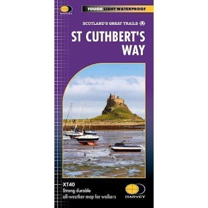 St Cuthberts Way Harvey National Trail Map Melrose Abbey to Holy Island