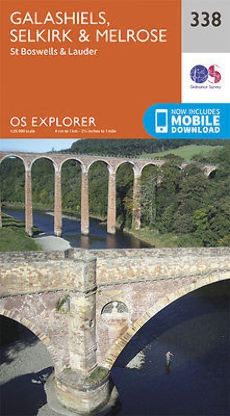Galashiels Selkirk and Melrose Explorer Map 338 Ordnance Survey