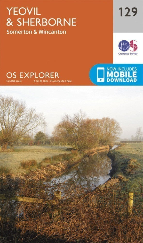 Yeovil and Sherbourne 129 Explorer Map Ordnance Survey With Digital Download