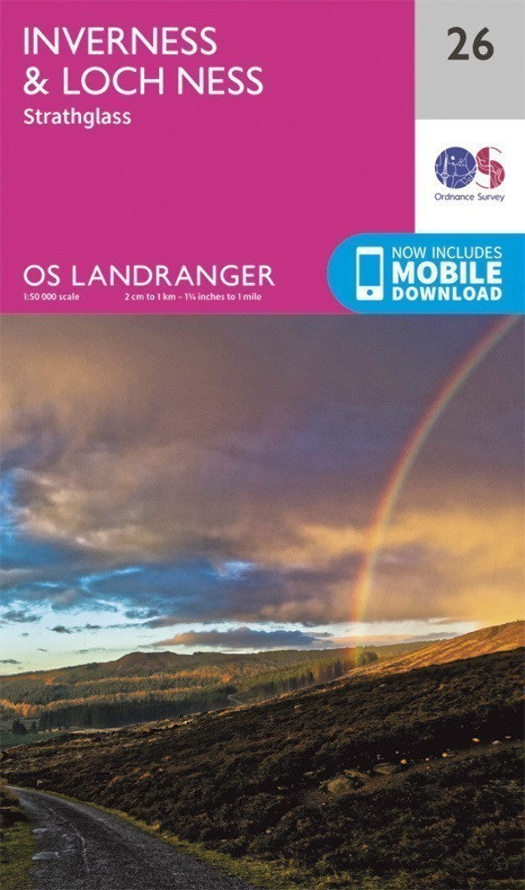 Inverness Loch Ness Strathglas Landranger Map 26 Ordnance Survey Latest 