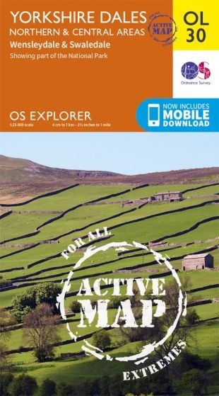 Explorer Active Map  OL30 Yorkshire Dales - Northern & Central OS OL30 Laminated
