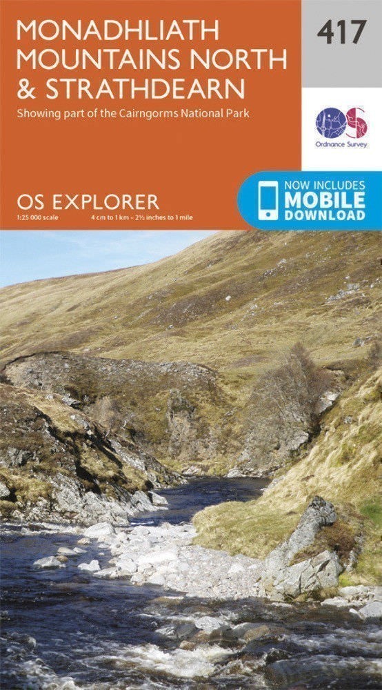 Monadhliath Mountains North and Strathdear Explorer Map 417 Ordnance Survey 2015