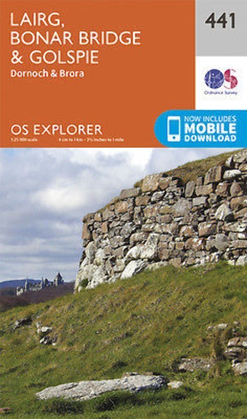 Lairg Bonar Bridge and Golspie Explorer Map 441 Ordnance Survey 2015