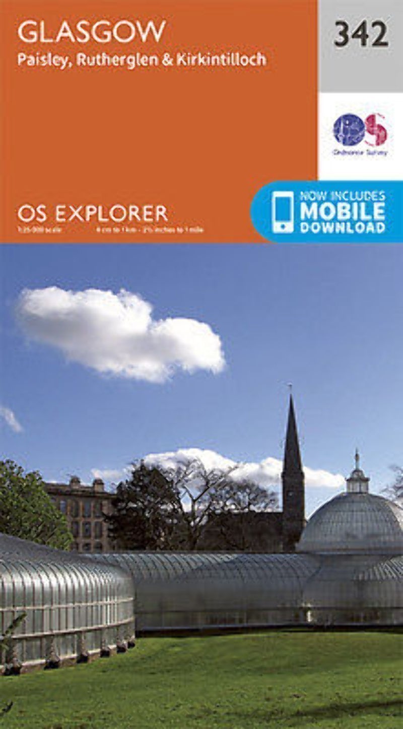 Glasgow Explorer Map 342 Ordnance Survey