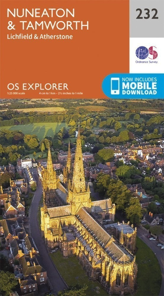 Nuneaton and Tamworth Explorer Map 232 Ordnance Survey