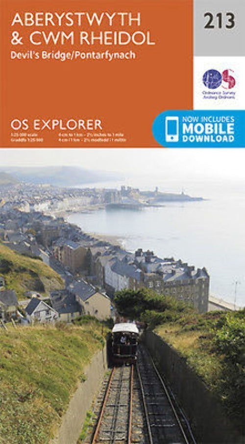 Aberystwyth and Cwm Rheidol 213 Explorer Map Ordnance Survey with Digital Downlo