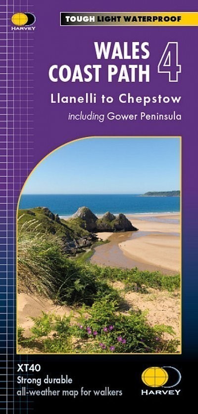 Wales Coast Path Map 4 Llanelli to Chepstow Harvey National Trail Map