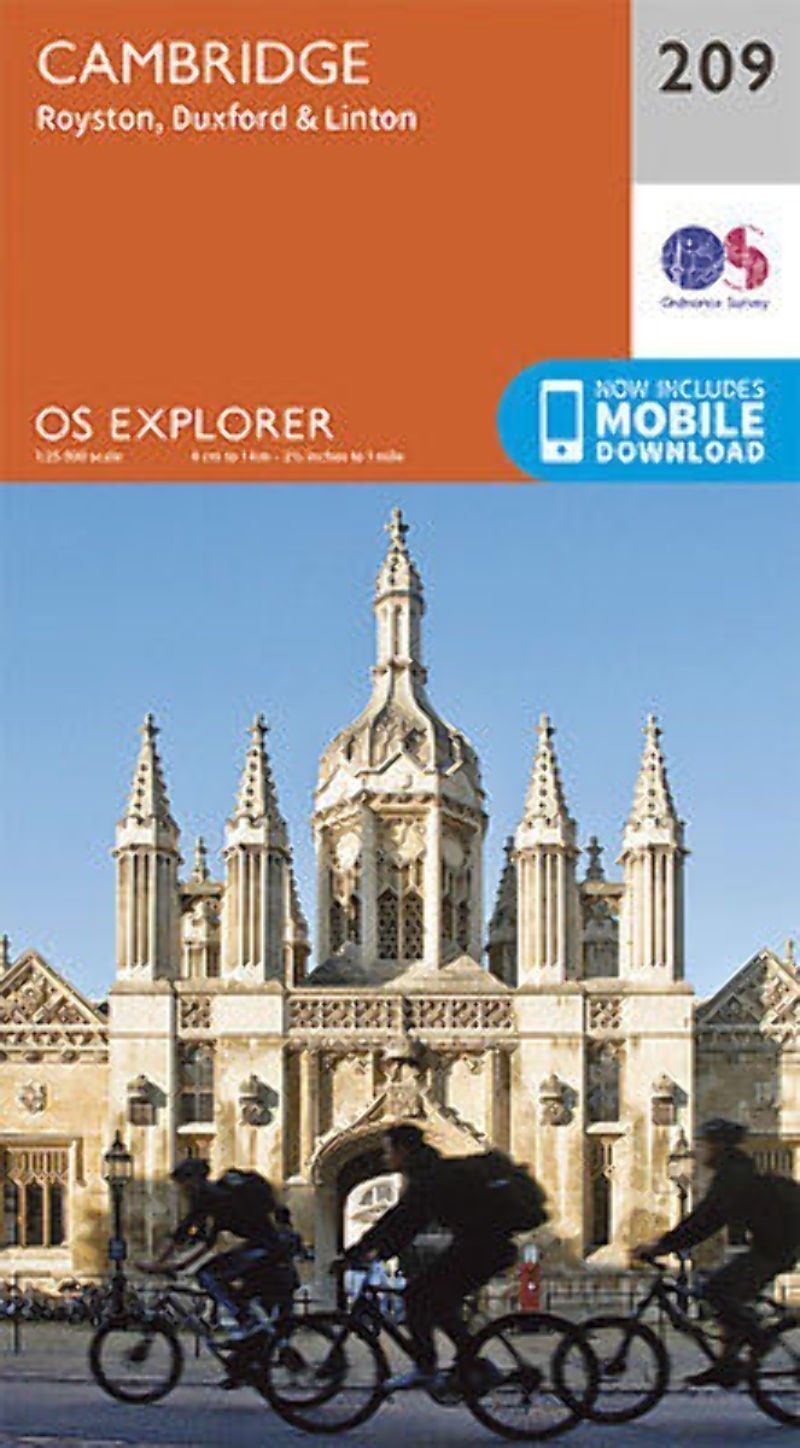 Cambridge Royston Duxford & Linton 209 Explorer Map Ordnance Survey with Digita