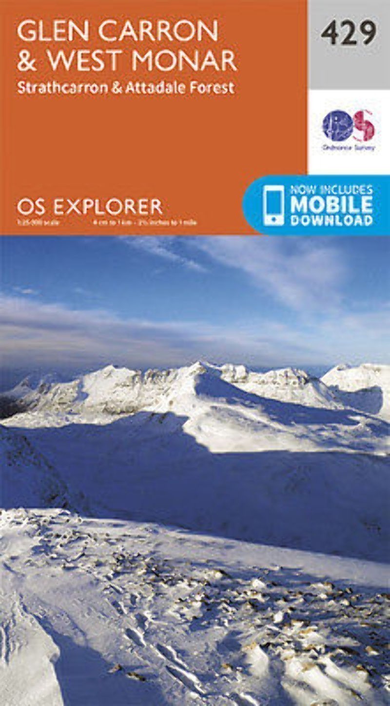 Glen Carron and West Monar Explorer Map 429 Ordnance Survey 2015
