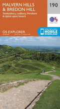 Malvern Hills and Bredon Hill 190 Explorer Map Ordnance Survey With Digital