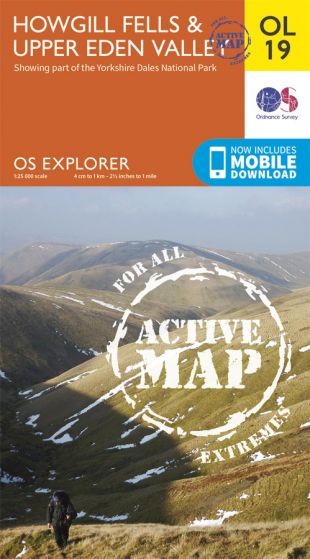 Explorer Active Map  OL 19 Howgill Fells & Upper Eden Valley OS OL19 Laminated