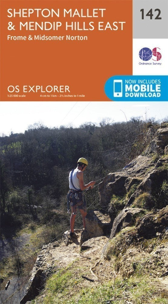 Shepton Mallet and Mendip Hills East 142 Explorer Map Ordnance Survey With Digit