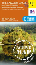 Explorer Active Map  OL 7 The English Lakes - South Eastern by OS OL7 Laminated