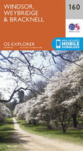 Windsor Weybridge & Bracknell 160 Explorer Map Ordnance Survey With Digital Down