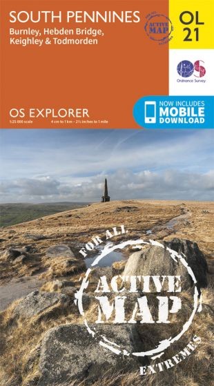 Explorer Active Map  OL 21 South Pennines OS OL21