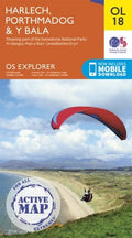 Explorer Active Map  OL 18 Harlech, Porthmadog & Bala OS OL18 Laminated