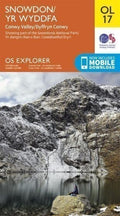 Snowdon Conwy Valley Ordnance Survey Explorer Paper Sheet map OL 17