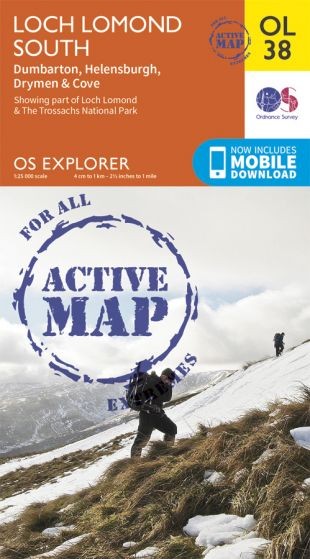 Explorer Active Map  OL38 Loch Lomond South OS OL38 LAMINATED