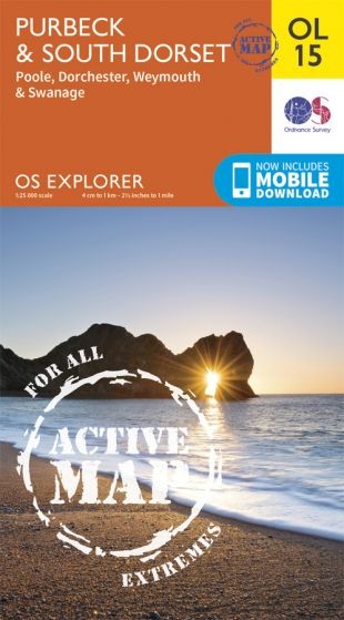 Explorer Active Map  OL 15 Purbeck & South Dorset OS OL15