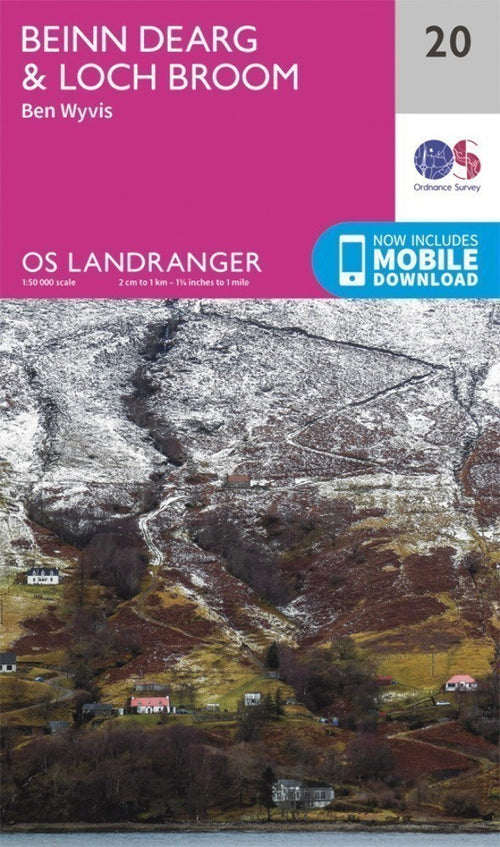 Beinn Dearg Loch Broom Ben Wyvis Landranger Map 20 Ordnance Survey Latest 