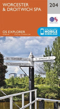 Worcester and Droitwich Spa 204 Explorer Map Ordnance Survey with Digital 