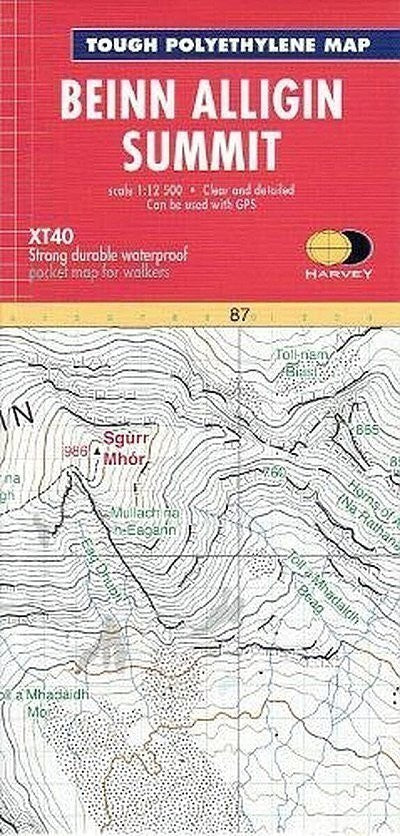 Beinn Alligin Harvey Summit Map - Harvey 